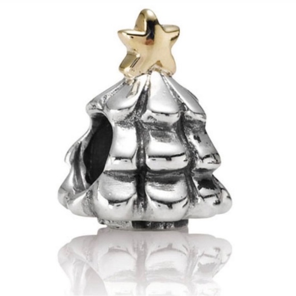 Pandora Christmas Tree 14K Gold & Sterling Silver Charm - Picture 2 of 3